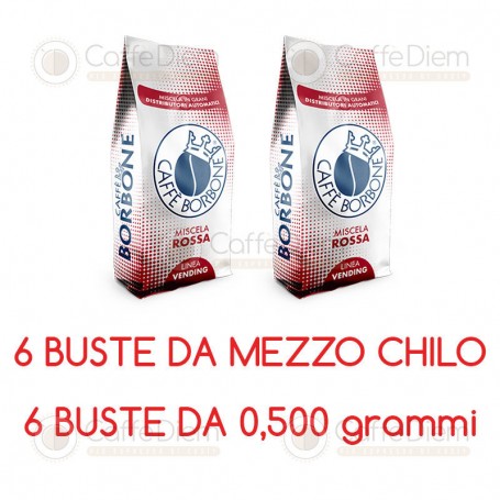 Borbone Caffè in Grani 3Kg Miscela Red Rossa - BUSTA 0,500 grammi