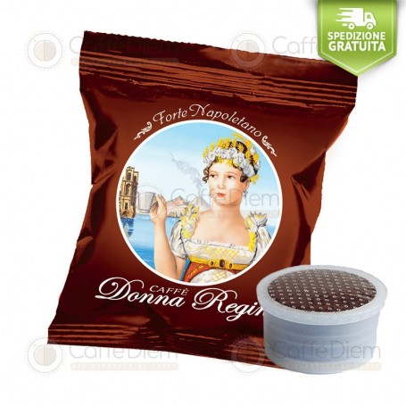 Donna Regina Forte Napoletano - Box of 100 Coffee Capsules Compatible with Lavazza Espresso Point Coffee Machine