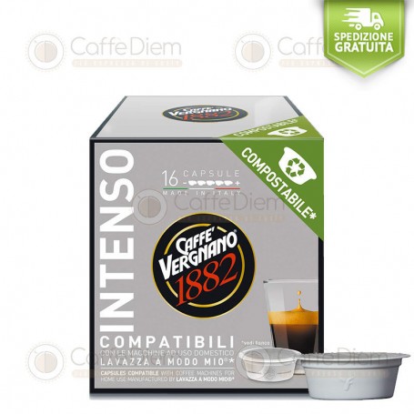 Capsule Compostabili Vergnano 256 INTENSO Compatibili Lavazza* A Modo Mio*