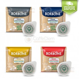 Borbone ESE Paper Pods 44 mm - 4 Box of 50 Black, Red, Blu, Oro Blend Coffee Pods