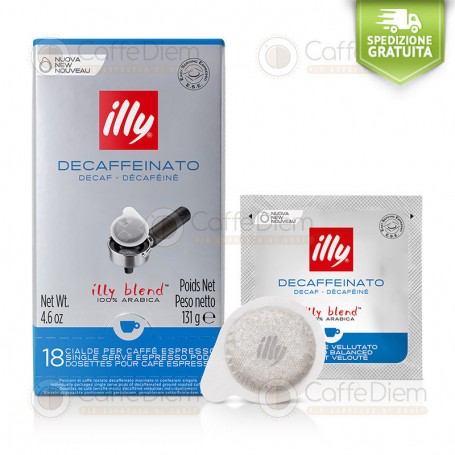 illy ESE Paper Pods 44mm DECAFFEINATED 100% Arabica - Pack of 18 Coffee Pods