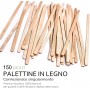 Kit Accessori Caffè Ecologico 150 Palette Legno, Zucchero, Bicchierini Carta