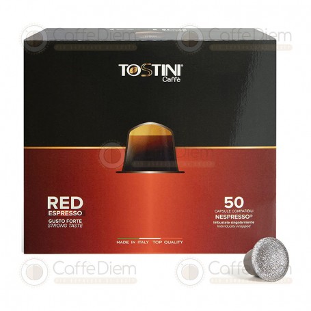 100 Capsule Nespresso Tostini Caffe Miscela Red