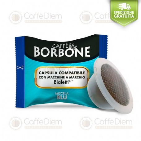 Borbone Bialetti Blu Blend - Box of 100 Coffee Capsules Compatible with Bialetti Coffee Machine