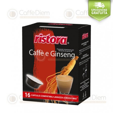 Ristora Ginseng - Pack of 16 Capsules Compatible with Lavazza A Modo Mio Coffee Machine