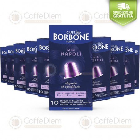 Borbone Nespresso NAPOLI - Box Of 100 Coffee aluminum Capsules Compatibles with Nespresso Coffee Machine