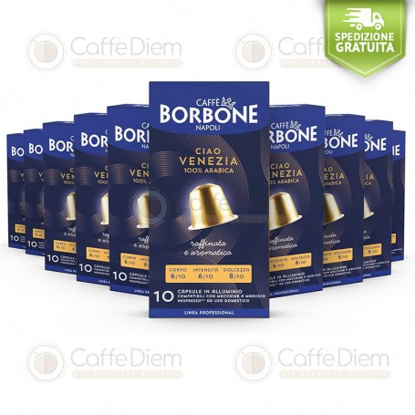 Borbone Nespresso VENEZIA- Box Of 100 Coffee aluminum Capsules Compatibles with Nespresso Coffee Machine