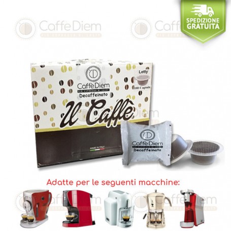 CAFFE' DIEM COFFEE-BOX OF 100 CAPSULES BIALETTI COMPATIBLE DECAFFEINATED BLEND